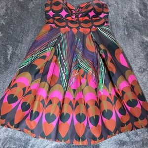 Charlotte Russe Womens A Line Dress Multicolor Geometric Size Large